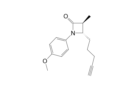 (3S,4S)-1-(4-methoxyphenyl)-3-methyl-4-pent-4-ynyl-2-azetidinone