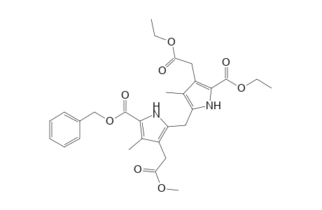 1H-Pyrrole-3-acetic acid, 2-[[5-(ethoxycarbonyl)-4-(2-ethoxy-2-oxoethyl)-3-methyl-1H-pyrrol-2-y l]methyl]-4-methyl-5-[(phenylmethoxy)carbonyl]-, methyl ester