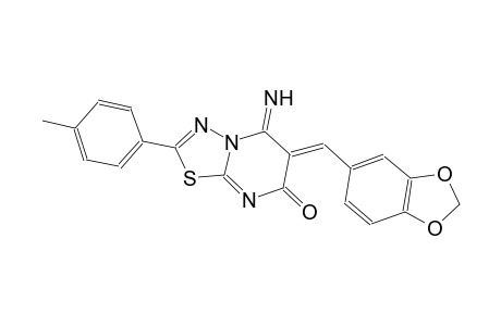 (6Z)-6-(1,3-benzodioxol-5-ylmethylene)-5-imino-2-(4-methylphenyl)-5,6-dihydro-7H-[1,3,4]thiadiazolo[3,2-a]pyrimidin-7-one