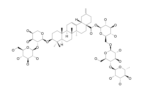 #9;3-BETA-[(BETA-D-GLUCOPYRANOSYL-(1->2)-O-ALPHA-L-ARABINOPYRANOSYL)-OXY]-30-NOROLEAN-12-EN-28-OIC-ACID-ALPHA-L-RHAMNOPYRANOSYL-(1->4)-O-BETA-D-GLUCOPYRANOSYL-