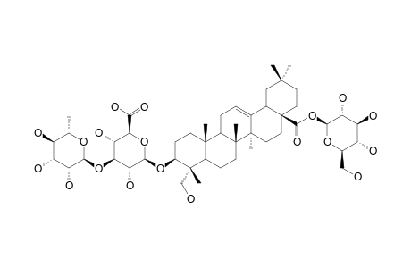 3-O-BETA-[RHAMNOPYRANOSYL-(1->3)-GLUCURONOPYRANOSYL]-HEDERAGENIN-28-O-GLUCOPYRANOSYLESTER