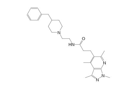 1H-pyrazolo[3,4-b]pyridine-5-propanamide, 1,3,4,6-tetramethyl-N-[2-[4-(phenylmethyl)-1-piperidinyl]ethyl]-