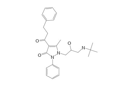 1-(2-HYDROXY-3-(TERT.-BUTYLAMINO)-PROPYL)-5-METHYL-2-PHENYL-4-(3-PHENYLPROPIONYL)-1,2-DIHYDRO-PYRAZOL-3-ONE