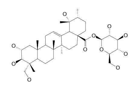 NIGA-ICHIGOSIDE-F1;2-ALPHA,3-BETA,19-ALPHA,23-TETRAHYDROXY-URS-12-EN-28-OIC-ACID-28-O-BETA-D-GLUCOPYRANOSIDE