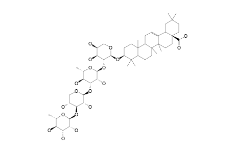 PROSAPOGENIN-A-3;OLEANOLIC-ACID-3-O-ALPHA-L-RHAMNOPYRANOSYL-(1->3)-BETA-D-XYLOPYRANOSYL-(1->3)-ALPHA-L-RHAMNOPYRANOSYL-(1->2)-ALPHA-L-ARABINOPYRANO