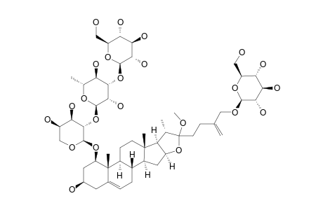 #4;26-O-BETA-D-GLUCOPYRANOSYL-22-O-METHYL-FUROSTA-5,25(27)-DIENE-1-BETA,3-BETA,22-XI,26-TETROL-1-O-[O-BETA-D-GLUCOPYRANOSYL-(1->3)-ALPHA-L-RHAMNOPYRANOSYL-(1->