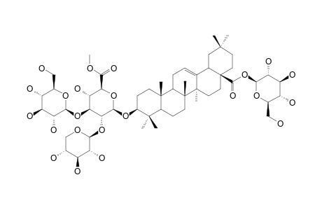 TARASAPONIN-V;3-O-BETA-[XYLOPYRANOSYL-(1->2)-[GLUCOPYRANOSYL-(1->3)]-(6-O-METHYL)-GLUCURONOPYRANOSYL]-OLEANOLIC-ACID-28-O-GLUCOPYRANOSYLESTER