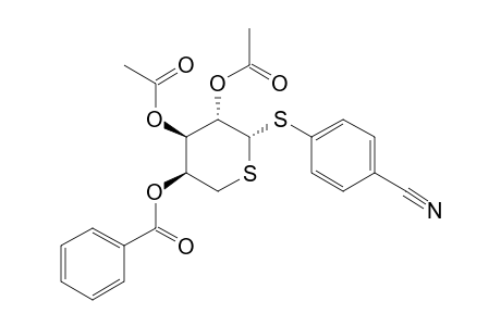 4-CYANOPHENYL_2,3-DI-O-ACETYL-4-O-BENZOYL-1,5-DITHIO-ALPHA-L-ARABINOPYRANOSIDE;MINOR_ISOMER