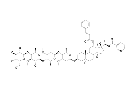 MARSTOMENTOSIDE-T;TOMENTOMIN-3-O-BETA-D-GLUCOPYRANOSYL-(1->4)-BETA-D-THEVETOPYRANOSYL-(1->4)-BETA-D-CYMAROPYRANOSYL-(1->4)-BETA-D-CYMAROPYRANOSIDE