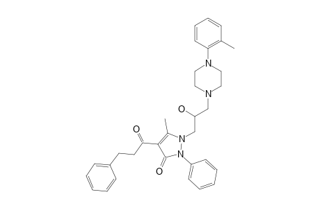 1-[2-HYDROXY-3-(4-ORTHO-TOLYLPIPERAZIN-1-YL)-PROPYL]-5-METHYL-2-PHENYL-4-(3-PHENYLPROPIONYL)-1,2-DIHYDRO-PYRAZOL-3-ONE