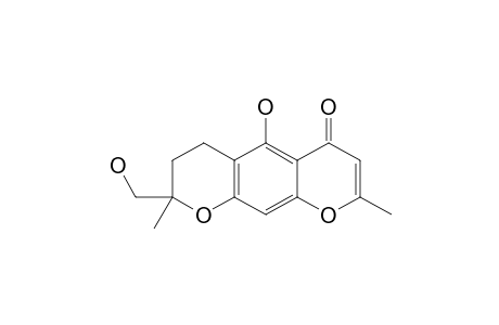 2,8-DIMETHYL-5-HYDROXY-2-HYDROXYMETHYL-3,4-DIHYDRO-2H,3H-BENZO-[1,2-B:5,4-B']-DIPYRAN-6-ONE