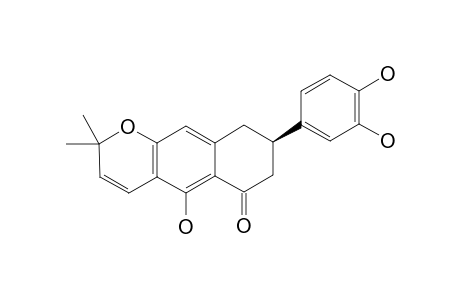 ZYGOLONE-A;8-HYDROXY-3-(3',4'-DIHYDROXYPHENYL)-6,7-(2'',2''-DIMETHYLCHROMENE)-TETRALONE