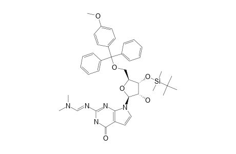 6D;2-[[(DIMETHYLAMINO)-METHYLIDENE]-AMINO]-7-[3-O-[(1,1-DIMETHYLETHYL)-DIMETHYLSILYL]-5-O-(4-METHOXYTRITYL)-BETA-D-RIBOFURANOSYL]-3H-PYRROLO-[2,3-D]-PYR