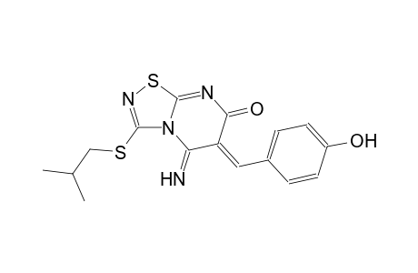 (6Z)-6-(4-hydroxybenzylidene)-5-imino-3-(isobutylsulfanyl)-5,6-dihydro-7H-[1,2,4]thiadiazolo[4,5-a]pyrimidin-7-one