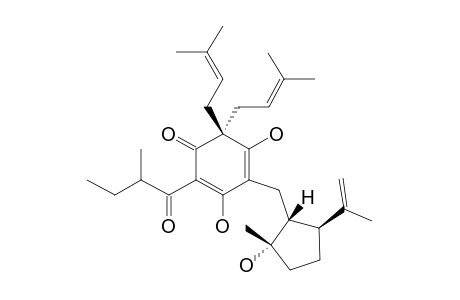 3,5-DIHYDROXY-4[[(1R*,2S*,5S*)-2-HYDROXY-2-METHYL-5(1-METHYLETHENYL)CYCLOPENTYL]METHYL]-2(2-METHYLBUTANOYL)-6,6-BIS(3-METHYLBUT-2-ENYL)CYCLOHEXA-2,4-DIEN-1-ONE