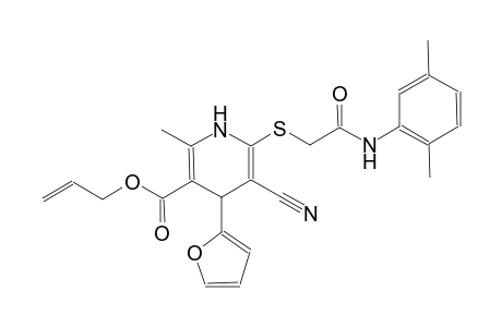 3-pyridinecarboxylic acid, 5-cyano-6-[[2-[(2,5-dimethylphenyl)amino]-2-oxoethyl]thio]-4-(2-furanyl)-1,4-dihydro-2-methyl-, 2-propenyl ester