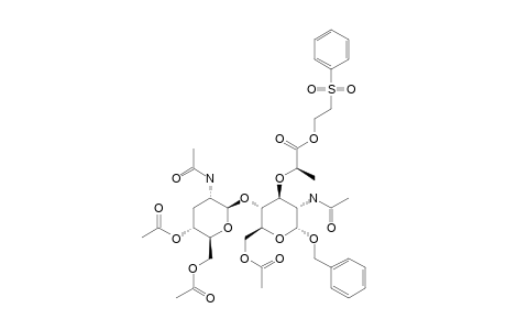 #1B;BENZYL-O-(4,6-O-ACETYL-2,3-DIDEOXY-2-ACETYLAMINO-BETA-D-XYLOPYRANOSYL)-(1->4)-2-ACETYLAMINO-6-O-ACETYL-2-DEOXY-3-O-[D-1-(2-PHENYLSULFONYLETHYLOXYCAR