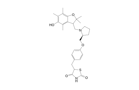 5-[4-[N-[(3R/S)-5-hydroxy-2,3-dihydroxy-2,2,4,6,7-pentametylbenzofuran-3-ylmethyl]-(2S)-pyrrolidin-2-ylmethoxy]phenylmethyl]-2,4-thiazolidindione