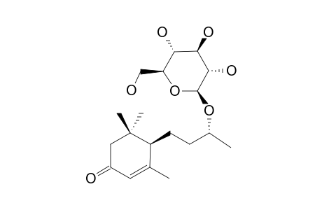 BYZANTIONOSIDE-B;(6R,9R)-9-HYDROXYMEGASTIGMAN-4-EN-3-ONE-9-O-BETA-D-GLUCOPYRANOSIDE