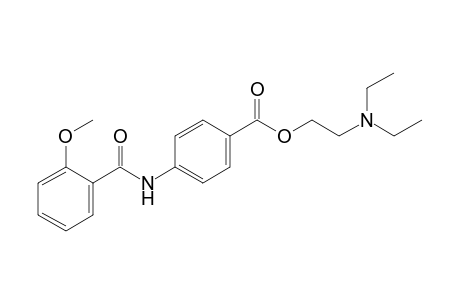 p-(o-methoxybenzamido)benzoic acid, 2-(diethylamino)ethyl ester