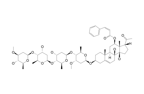 12-O-Z-CINNAMOYLLINEOLON-3-O-BETA-D-OLEANDROPYRANOSYL-(1->4)-BETA-D-DIGITOXOPYRANOSYL-(1->4)-BETA-D-DIGITOXOPYRANOSYL-(1->4)-BETA-D-CYMAROP