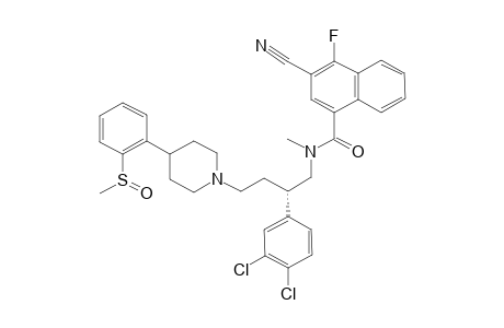 N-[2-(S)-(3,4-DICHLOROPHENYL)-4-[4-[(S)-2-METHYLSULFINYLPHENYL]-1-PIPERIDINYL]-BUTYL]-N-METHYL-3-CYANO-4-FLUORO-1-NAPHTHAMIDE-CITRATE-HYDRATE