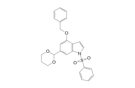 1-(benzenesulfonyl)-4-benzyloxy-6-(1,3-dioxan-2-yl)indole