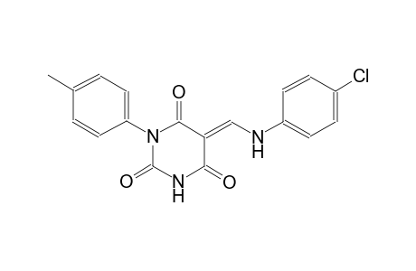 (5E)-5-[(4-Chloroanilino)methylene]-1-(4-methylphenyl)-2,4,6(1H,3H,5H)-pyrimidinetrione