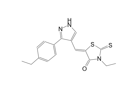 (5Z)-3-ethyl-5-{[3-(4-ethylphenyl)-1H-pyrazol-4-yl]methylene}-2-thioxo-1,3-thiazolidin-4-one