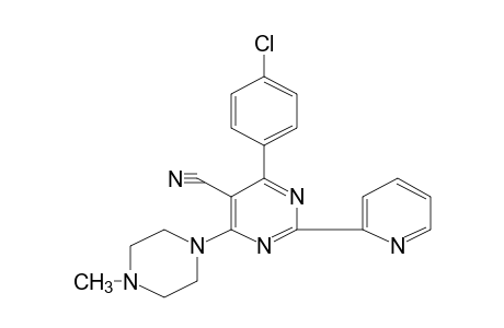 4-(p-CHLOROPHENYL)-6-(4-METHYL-1-PIPERAZINYL)-2-(2-PYRIDYL)-5-PYRIMIDINECARBONITRILE