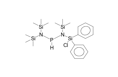 DI(TRIMETHYLSILYLAMINO)TRIMETHYLSILYL(DIPHENYLCHLOROSILYL)AMINOPHOSPHINE