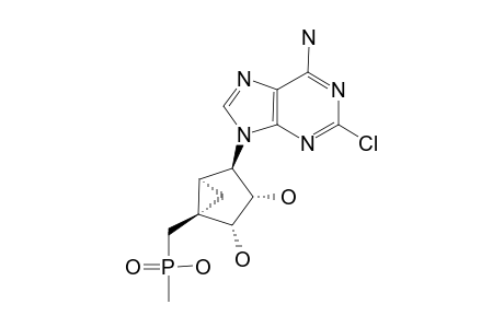 (1'-S,2'-R,3'-S,4'-R,5'-S)-4'-(6-AMINO-2-CHLOROPURIN-9-YL)-2',3'-(DIHYDROXY)-1'-(METHYLPHOSPHONIC_ACID)-BICYCLO-[3.1.0]-HEXANE