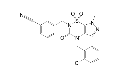 2-(META-CYANOBENZYL)-4-(ORTHO-CHLOROBENZYL)-7-METHYL-1,1,3-TRIOXO-2H,4H-PYRAZOLO-[4,5-E]-[1,2,4]-THIADIAZINE