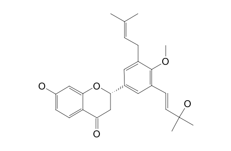 7-HYDROXY-4'-METHOXY-3'-(3-HYDROXY-3-METHYL-TRANS-BUT-1-ENYL)-5'-(3-METHYLBUT-2-ENYL)-FLAVANONE