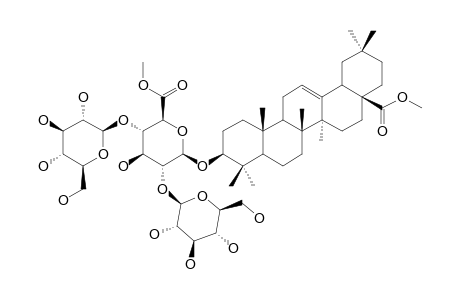 POLYSCIOSIDE-A-DIMETHYLESTER;3-O-[BETA-D-GLUCOPYRANOSYL-(1->4)-[BETA-D-GLUCOPYRANOSYL-(1->2)]-BETA-D-GLUCURONOPYRANOSYL]-OLEANOLIC-ACID-28-O-METH