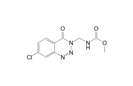 1,2,3-Benzotriazin-4(3H)-one, 7-chloro-3-(hydroxymethyl)-, methylcarbamate (ester)