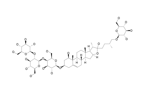 #9;KINGIANOSIDE-F;(25R)-[(3-O-BETA-D-GLUCOPYRANOSYL-(1->2)-O-BETA-D-GLUCOPYRANOSYL-(1->4)-BETA-D-GALACTOPYRANOSYL)-OXY]-26-[(BETA-D-GLUCOPYRANOSYL)-OXY]-1-BETA