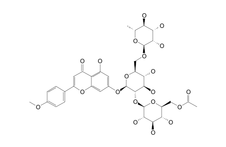 ACACETIN-7-O-[6''''-O-ACETYL-BETA-GLUCOPYRANOSYL-(1''''->2'')]-ALPHA-RHAMNOPYRANOSYL-(1'''->6'')-BETA-GLUCOPYRANOSIDE