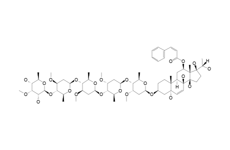 GYMNEPREGOSIDE-O;#9;12-O-(Z)-CINNAMOYL-(20S)-PREGN-6-ENE-3-BETA,5-ALPHA,8-BETA,12-BETA,14-BETA,17-BETA,20-HEPTAOL-3-O-6-DEOXY-3-O-METHYL-BETA-D-ALLOPYRANOSYL-