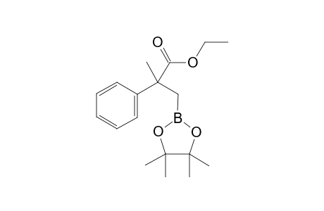 Ethyl 2-methyl-2-phenyl-3-(4,4,5,5-tetramethyl-1,3,2-dioxaborolan-2-yl)propanoate