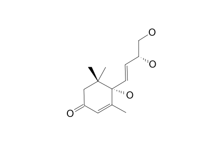 CUCUMEGASTIGMANE-I;(6-S,7-E,9-S)-6,9,10-TRIHYDROXY-4,7-MEGASTIGMADIEN-3-ONE