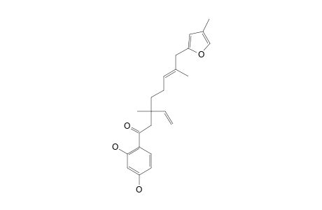 1-(2,4-DIHYDROXYPHENYL)-3,7-DIMETHYL-3-VINYL-8-(4-METHYL-2-FURYL)-6E-OCTEN-1-ONE