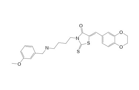 (5Z)-3-[4-(3-METHOXYPHENYLMETHYLAMINO)-BUTYL]-5-(2,3-DIHYDRO-1,4-BENZODIOXIN-6-YLMETHYLENE)-2-THIOXO-1,3-THIAZOLIDIN-4-ONE