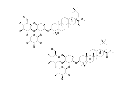 TARASAPONIN-III-METHYLESTER;METHYL-OLEANOLATE-3-O-[BETA-D-XYLOPYRANOSYL-(1->2)]-[BETA-D-GLUCOPYRANOSYL-(1->3)]-ALPHA-L-ARABINOPYRANOSIDE