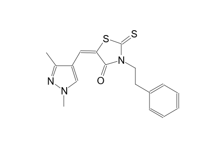 (5E)-5-[(1,3-dimethyl-1H-pyrazol-4-yl)methylene]-3-(2-phenylethyl)-2-thioxo-1,3-thiazolidin-4-one