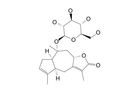 HEDYOSUMIN_E;1-ALPHA,5-ALPJA,8-BETA-H-GUAIA-3,7-(11)-DIEN-8,12-OLIDE-10-O-BETA-D-GLUCOPYRANOSIDE