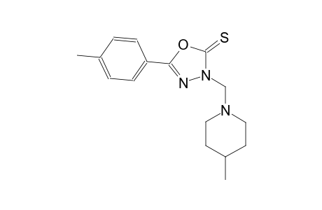 5-(4-methylphenyl)-3-[(4-methyl-1-piperidinyl)methyl]-1,3,4-oxadiazole-2(3H)-thione