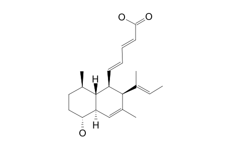 #1;CARNEIC_ACID_A;5-[5-R-HYDROXY-3,8-R-DIMETHYL-2-S-(1-METHYLPROPENYL)-1-R,2-S,4A-R,5,6,7,8-R,8A-R-HYDRONAPHTHALEN-1-YL]-PENTA-2E,4E-DIENOIC-ACID