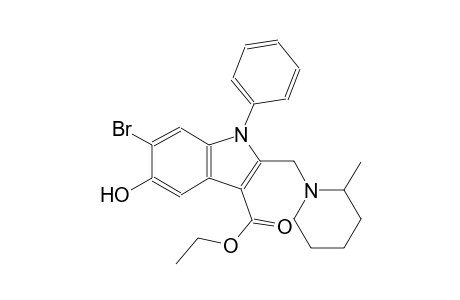 6-Bromo-5-hydroxy-2-[(2-methyl-1-piperidinyl)methyl]-1-phenyl-3-indolecarboxylic acid ethyl ester