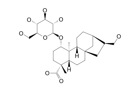 TRICALYSIOSIDE-P;ENT-1-BETA,17-DIHYDROXY-KAURAN-19-OIC-ACID-1-O-BETA-D-GLUCOPYRANOSIDE